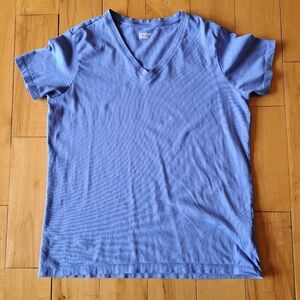 Lands' End Cotton V-Neck T-Shirt Periwinkle Small